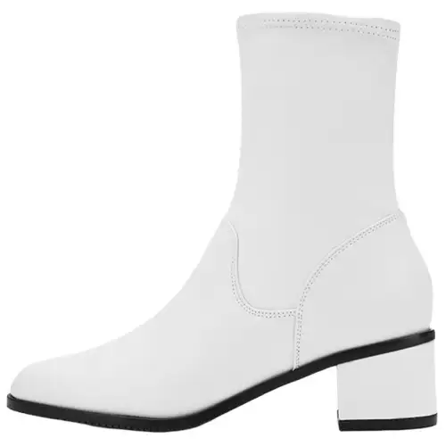 Clarks Cow Leather Ankle Boots 5CM Women's White
