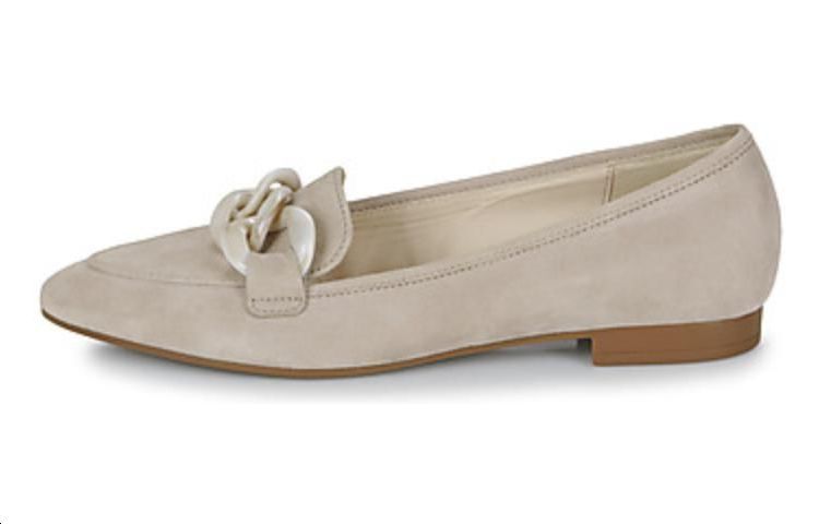 Gabor Cow Leather Loafers 1CM Women's Beige