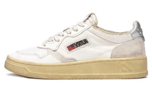 AUTRY Skateboard Shoes Men's White Brown Silver Distressed