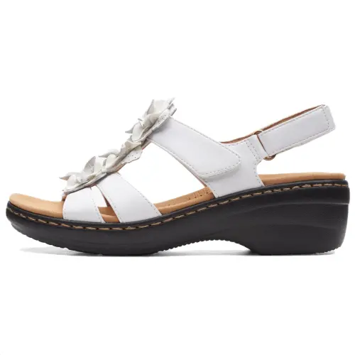 Clarks Leather Beach Sandals Women's White