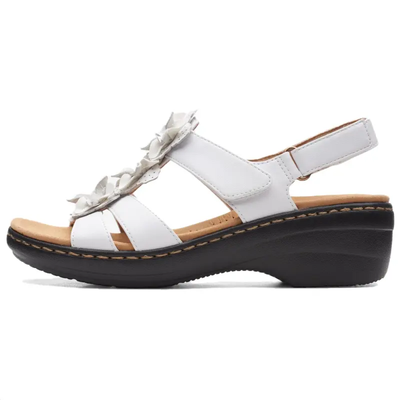 Clarks Leather Beach Sandals Women's White