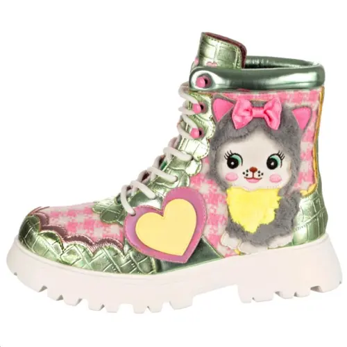 IRREGULAR CHOICE Short Combat Boots Women's Pink