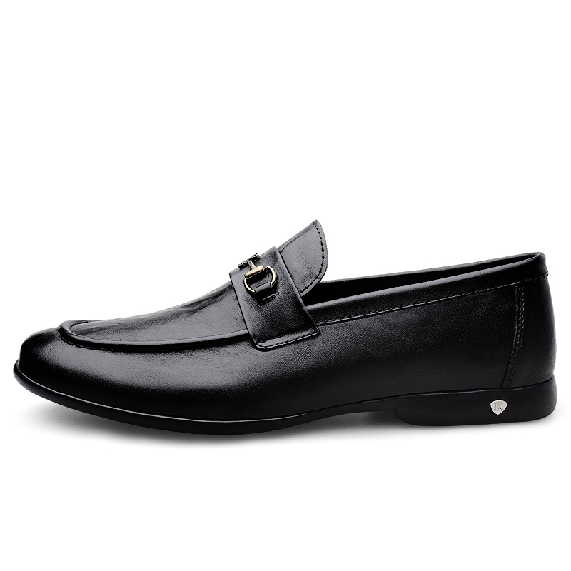 CKVUSAMG First-layer cowhide, slip-on, soft and comfortable, commuting, trendy and versatile, genuine leather fashion, soft sole and soft surface, young niche, simple driving, light and wear-resistant, anti-rust metal buckle, business casual, formal leather shoes, men's style