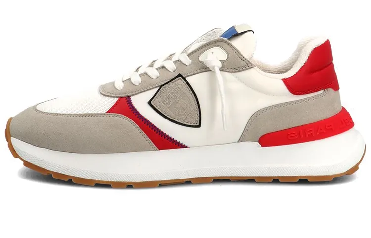PHILIPPE MODEL Antibes Casual Shoes Men's Low Top White Brown Red