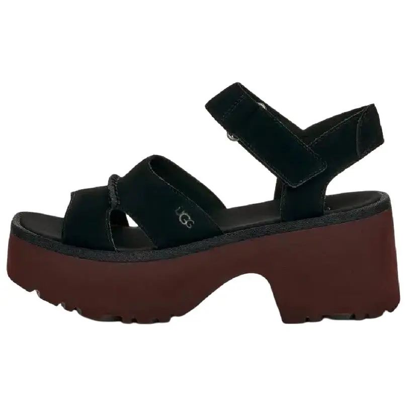 UGG New Heights Suede One Strap Sandals Women's Black