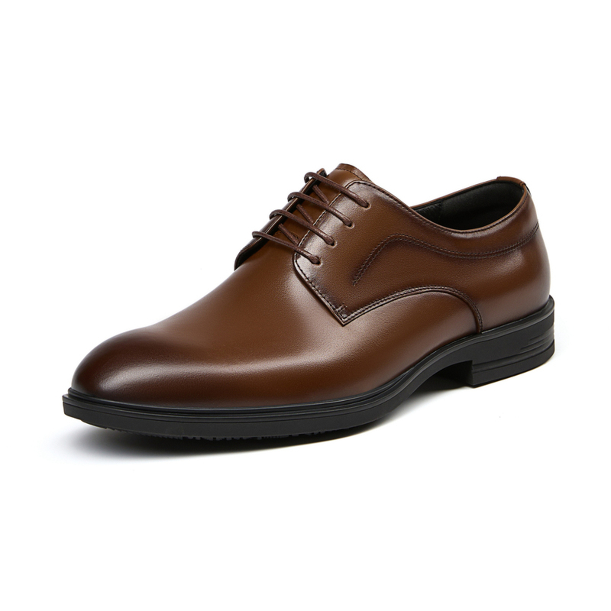 SEVEN Qipai cow leather, comfortable and classic, commuting, business, workplace, interview, wedding, groomsmen outfit, British trend, formal leather shoes, men's style, brown