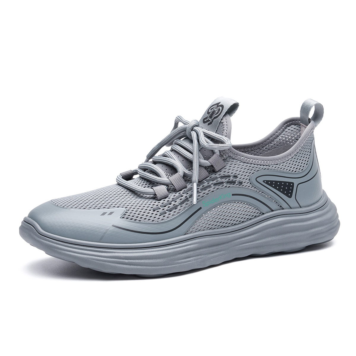 Spider King Fabric Cushioning, Wear Resistant Low top Running Shoes Men’s Gray