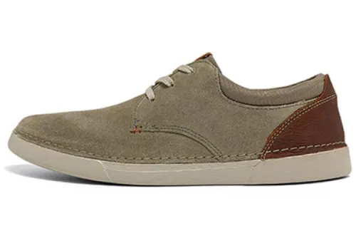 Clarks Cow Leather Low top Casual Shoes Men's Gray Green