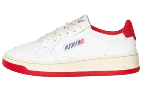 AUTRY Leather Stylish Skateboarding Shoes Women's White Red