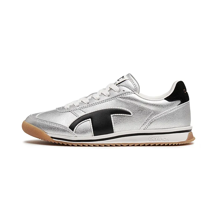 Champion Synthetic Leather Balance Low top Running Shoes Women's Silver White/Black
