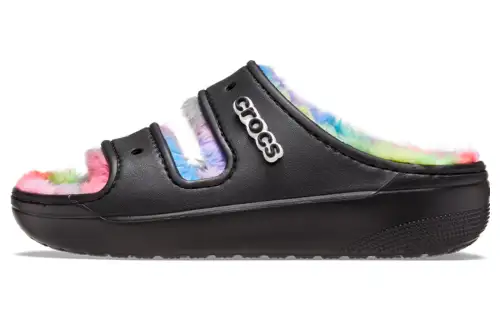 Crocs Classic Cozzzy Spray Dye Sandals 'Black Multi'