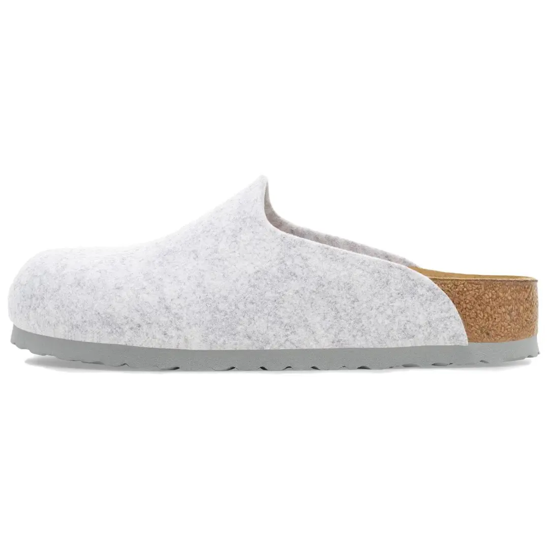 Birkenstock Amsterdam Closed Toe Slippers Unisex Light Gray Regular Loose Fit