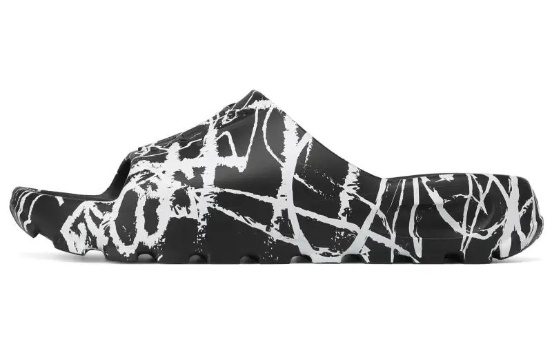 Naked Wolfe Rubber Sole Abrasion Resistant Slide Slippers Men's Black White
