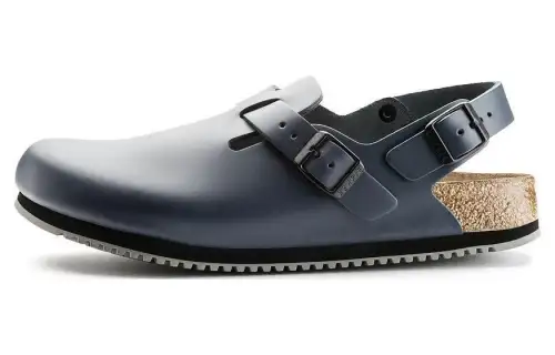 Birkenstock Leather Beach Sandals Unisex Blue Narrow