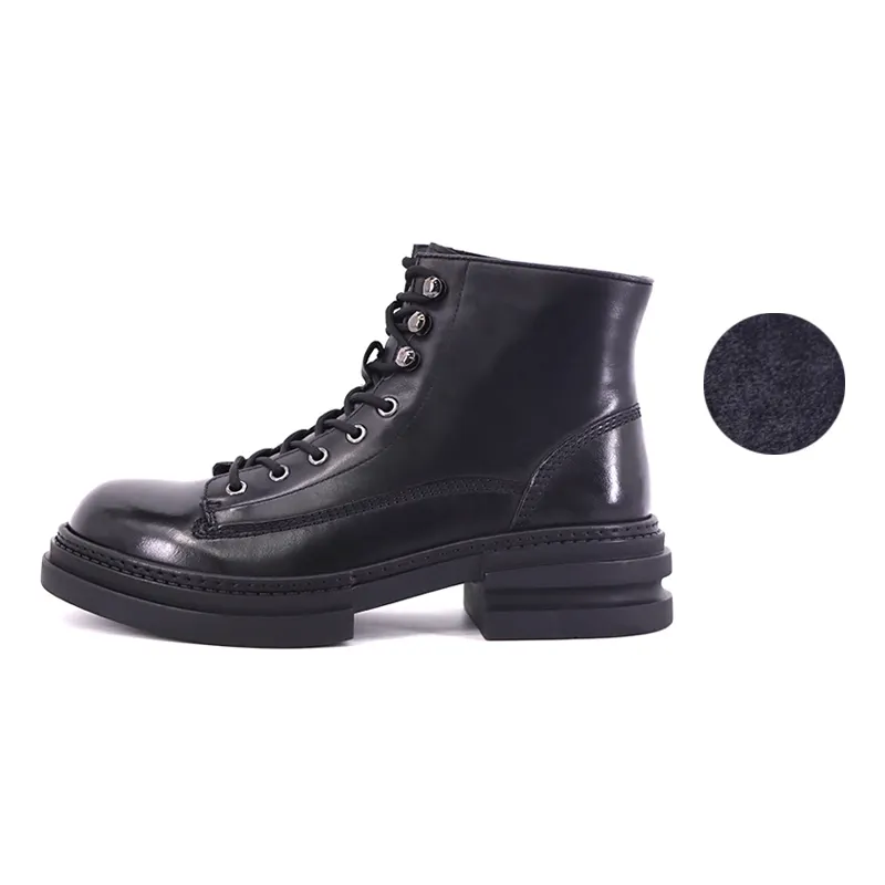 TRANOI Troy Cow Leather Fleece Lined High Top Zipper High top Casual Shoes Men's Black