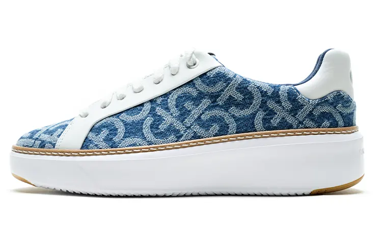 COLE HAAN Textile, Leather Low top Stylish Skateboarding Shoes Women's Navy Blue