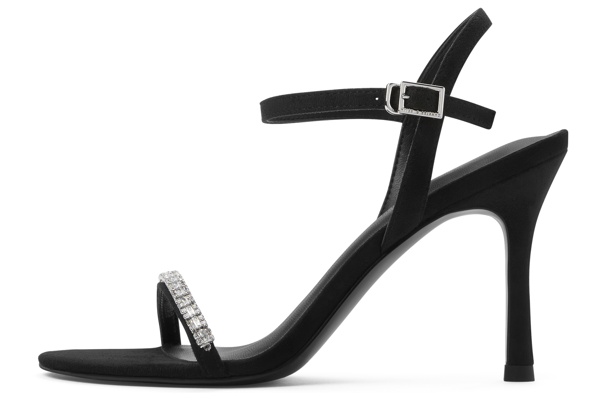 CHARLES&KEITH Small Ck PU, Textile High Heel One Strap Sandals 9.2cm Women's Multicolor