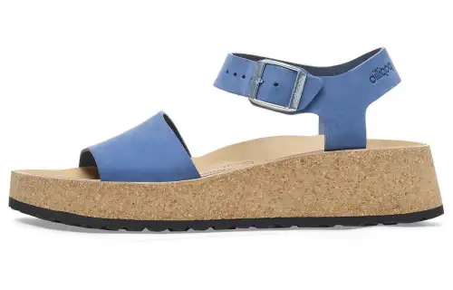 Birkenstock Leather One Strap Sandals Women's Blue Narrow