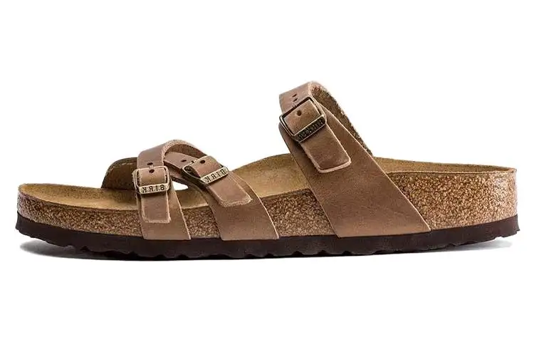 Birkenstock Franca Oiled Leather Narrow Fit Sandals 'Tobacco Brown' Women's