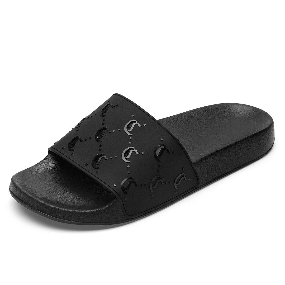 Cabbeen Totem Slide Slippers Men's Black White Fashion Versatile