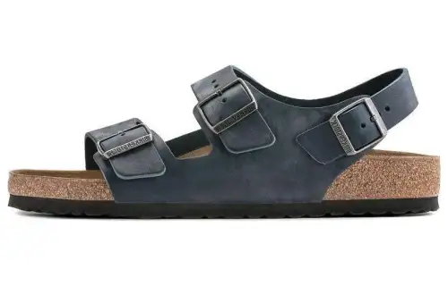 Birkenstock Leather Beach Sandals Men's Blue Regular