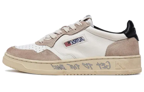 AUTRY Medalist Leather Low White Beige Black
