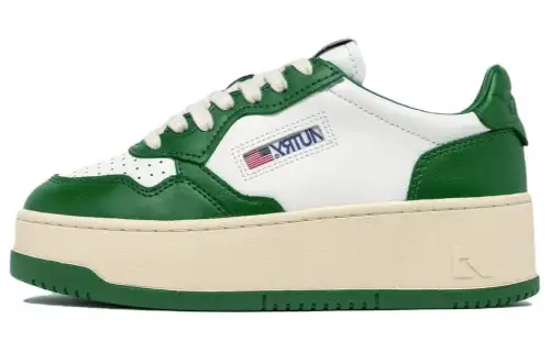 AUTRY Medalist Leather Low top Skateboard Shoes Women's White Green