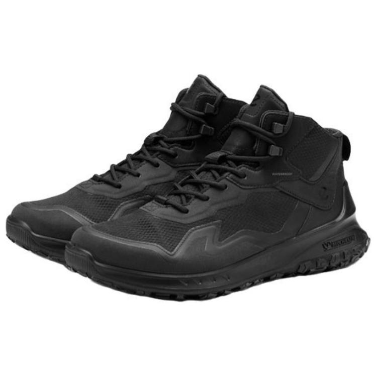 Ecco Otu Collection Lightweight Abrasion Resistant Mid top Hiking Shoes Men’s Black