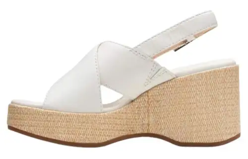 Clarks One Strap Sandals Women's White