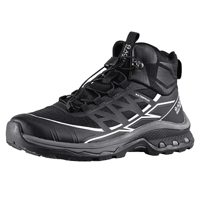 AOLUN Fabric Slip Resistant, Abrasion Resistant, Waterproof Mid top Mountaineering Shoes Men’s Black