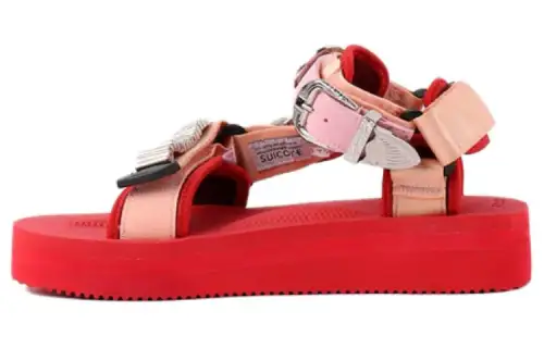 Suicoke Leather Beach Sandals Women's Red