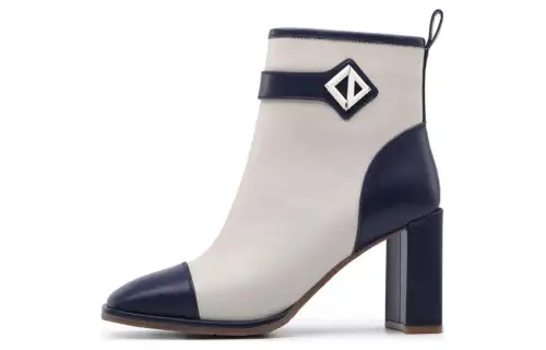 Chrisdien Deny Leather Ankle Boots 8.5cm Women's Blue