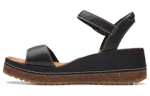 Clarks Leather One Strap Sandals Women's Black