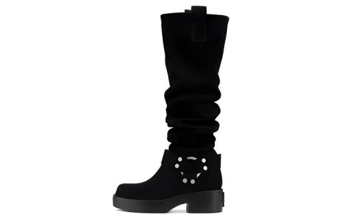 Naked Wolfe Crook Leather Knee high Boots 5CM Women's Black
