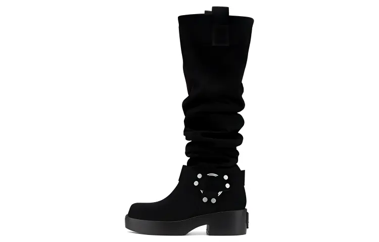 Naked Wolfe Crook Leather Knee high Boots 5CM Women's Black