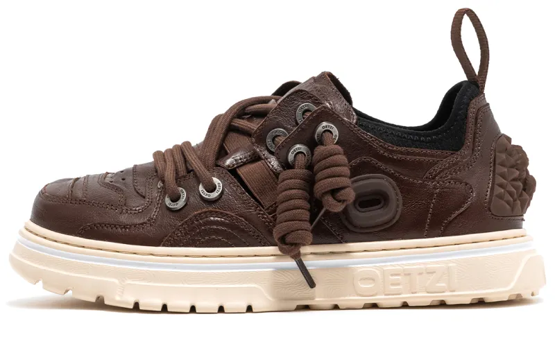 OETZI Low top Skateboard Shoes Men's Dark Brown
