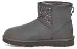 UGG Classic Mini Stud Ii Rivets Snow Boots Grey Women's