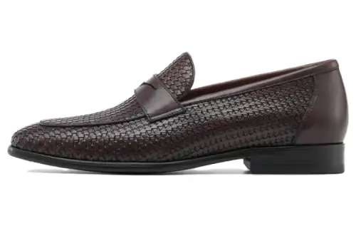 Chrisdien Deny Top Grain Cow Leather Dress Shoes Men's Dark Coffee