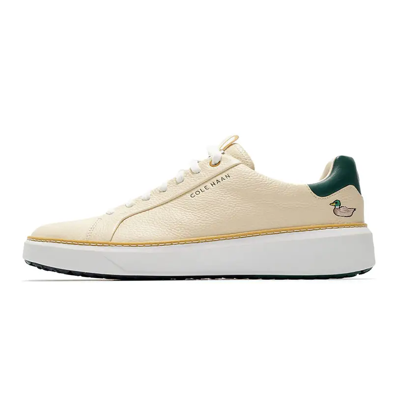 COLE HAAN Cow Leather Cushioning Abrasion Resistant Lightweight Low top Skateboard Shoes Men's Beige