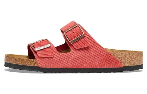 Birkenstock Suede Slide Slippers Unisex Pink Narrow