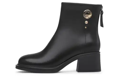 Chrisdien Deny Cow Leather Ankle Boots 5.5cm Women's Black