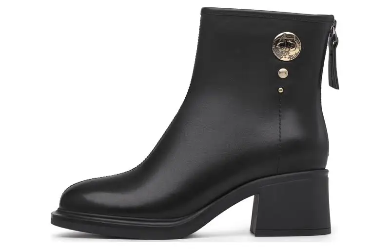 Chrisdien Deny Cow Leather Ankle Boots 5.5cm Women's Black