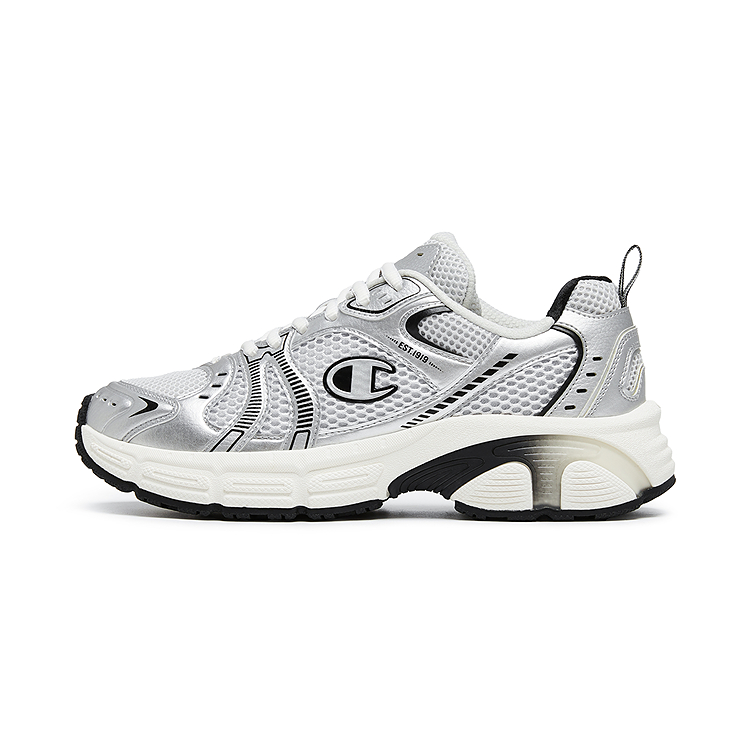 Champion Synthetic Leather, Textile Low top Running Shoes Women’s Silver White/Milk White