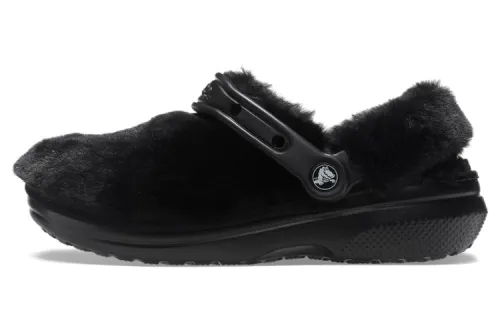 Crocs Classic Fur Sure Slip On Clogs 'Black'