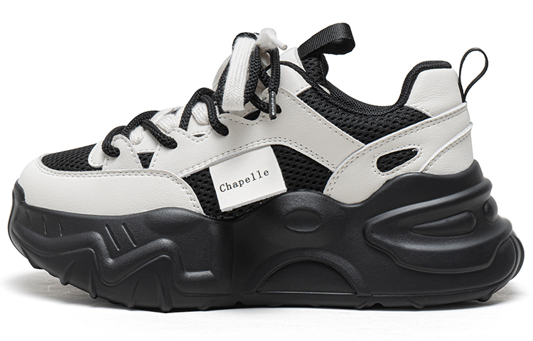 La Chapelle Fabric Height Increasing Breathable Low top Chunky Sneakers Women's