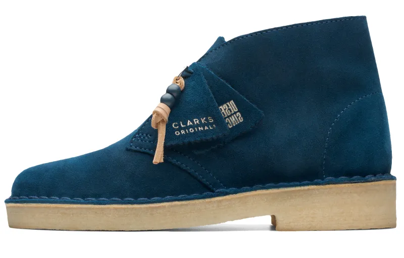 Clarks Cow Split Leather Ankle Boots Women's Blue