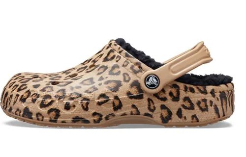 Crocs Baya Lined Clog Leopard Print Slippers