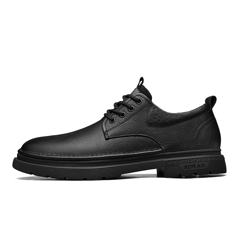 Western ram two-layer cowhide, fashionable and versatile, soft sole and wear-resistant, leather shoes, classic retro, casual shoes, men's style