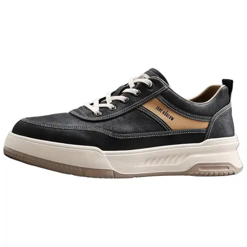 JANE HARLOW Leather Low top Skateboard Shoes Men's Black