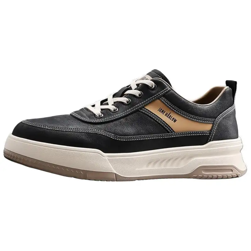 JANE HARLOW Leather Low top Skateboard Shoes Men's Black